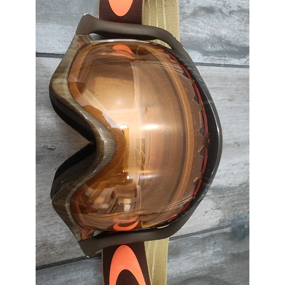 Oakley Goggles Crowbarbrown Wet dry Neon rhone w24k iridium Ski Snow Brown Strap